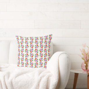 Modern Vibrant Floral Seamless Bright Botanical Cushion