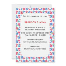 Modern Vibrant Flower Power Wedding Pattern,