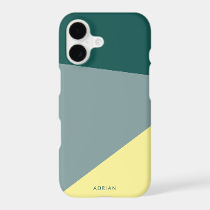 Modern vibrant green mint & yellow geometric