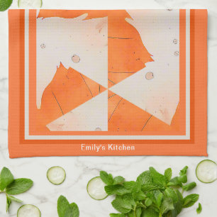 Modern Vibrant Minimal Warm Tones Tea Towel