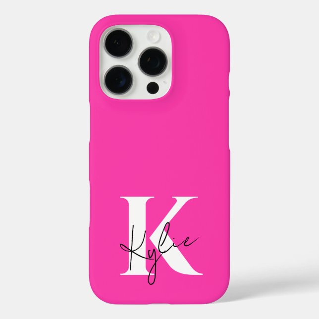 Modern Vibrant Personalised Monogram Name Case-Mate iPhone Case (Back)