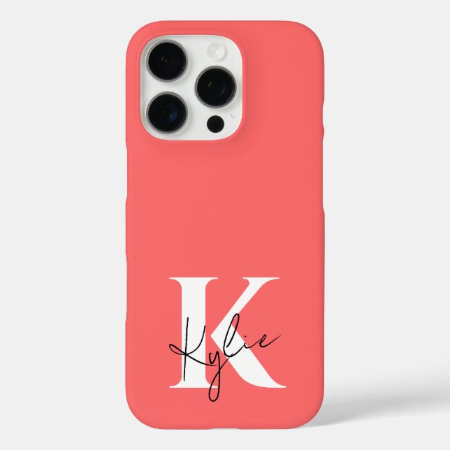 Modern Vibrant Personalised Monogram Name Case-Mate iPhone Case (Back)