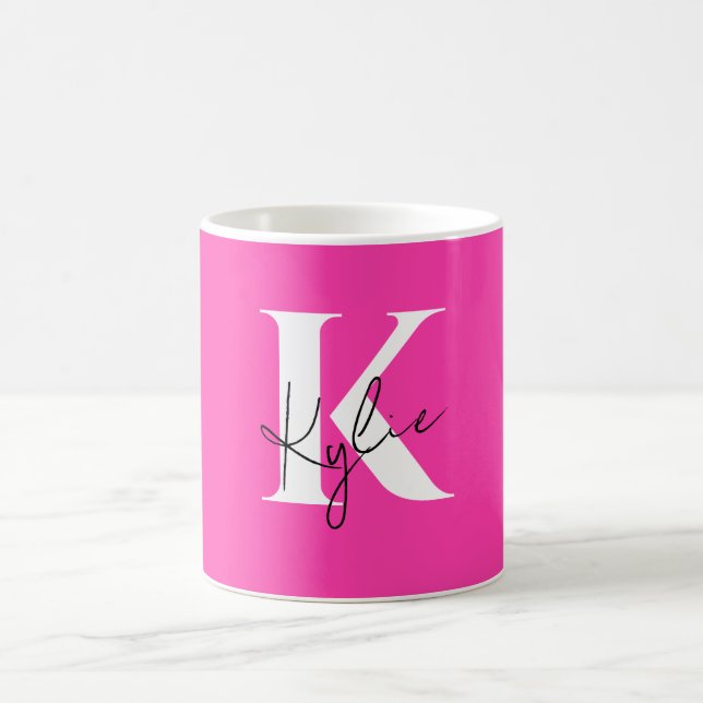 Modern Vibrant Personalised Monogram Name -  Coffee Mug (Center)
