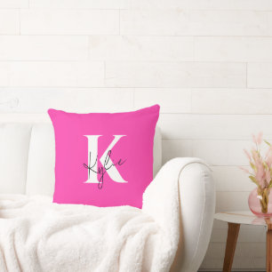 Modern Vibrant Personalised Monogram Name - Cushion