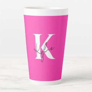 Modern Vibrant Personalised Monogram Name - Latte Mug