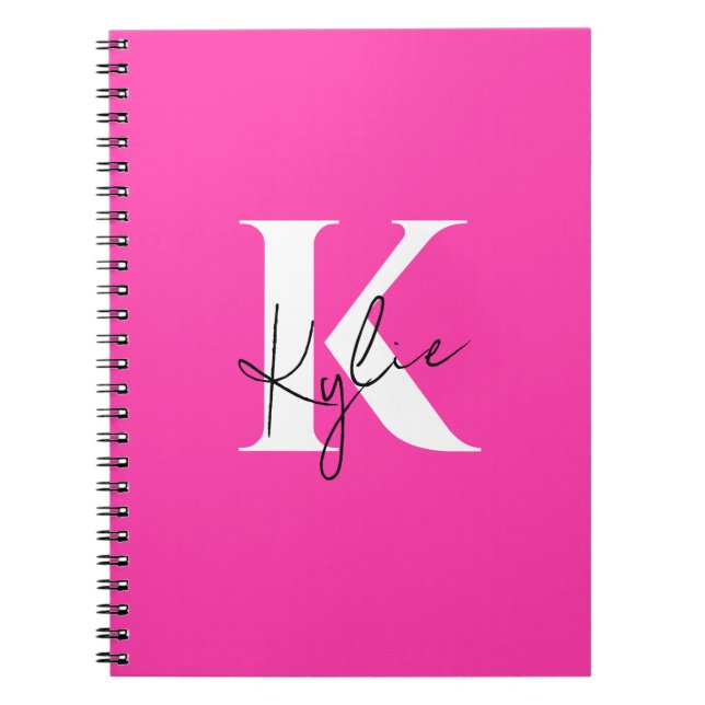 Modern Vibrant Personalised Monogram Name -  Notebook (Front)