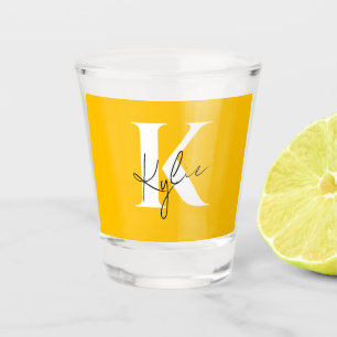 Modern Vibrant Personalised Monogram Name -  Shot Glass