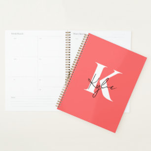 Modern Vibrant Personalised Name Monogram - Planner