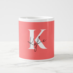 Modern Vibrant Personalized Monogram Name -  Large Coffee Mug