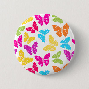 Modern Vibrant Rainbow Butterfly Cute Pattern  6 Cm Round Badge