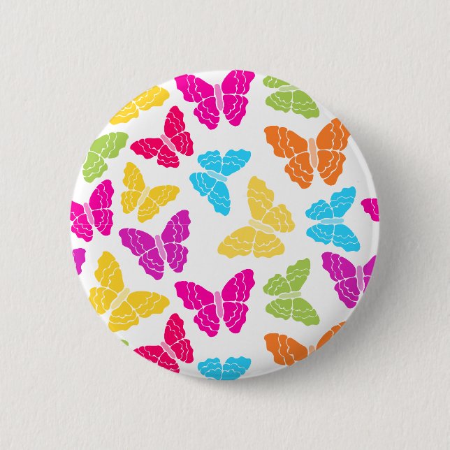 Modern Vibrant Rainbow Butterfly Cute Pattern  6 Cm Round Badge (Front)