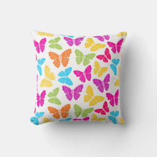 Modern Vibrant Rainbow Butterfly Cute Pattern  Cushion