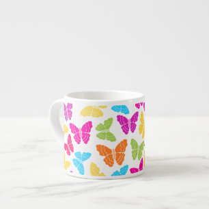 Modern Vibrant Rainbow Butterfly Cute Pattern  Espresso Cup