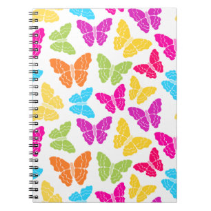Modern Vibrant Rainbow Butterfly Cute Pattern Notebook