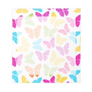 Modern Vibrant Rainbow Butterfly Cute Pattern Notepad