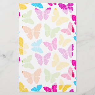 Modern Vibrant Rainbow Butterfly Cute Pattern  Stationery