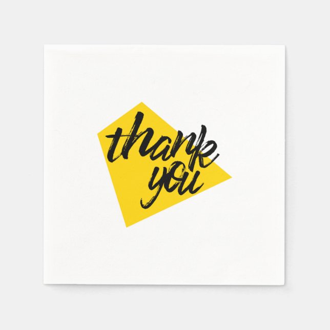 Modern, vibrant typography design of Thank You Napkin (Front)