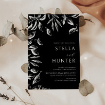 Modern Victorian Black & White Greenery Wedding