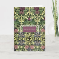 Modern Victorian Inspired Floral Happy Birthday Ca