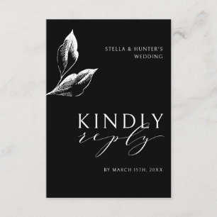 Modern Victorian Monochrome Wedding RSVP Enclosure Card