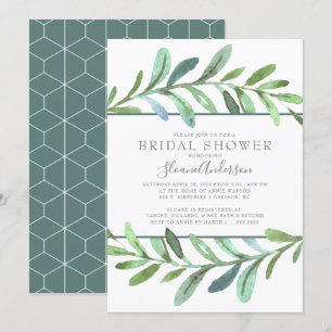 Modern Vines Botanical Bridal Shower Invitation