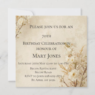 Modern Vintage 70th Birthday Elegant Party Card