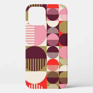 Modern vintage abstract seamless geometric pattern iPhone 12 case