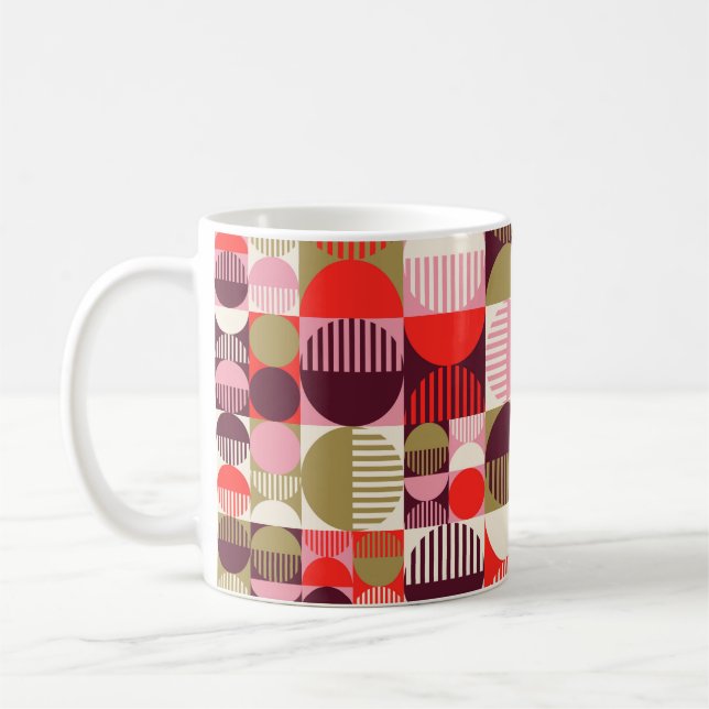 Modern vintage abstract seamless geometric pattern coffee mug (Left)