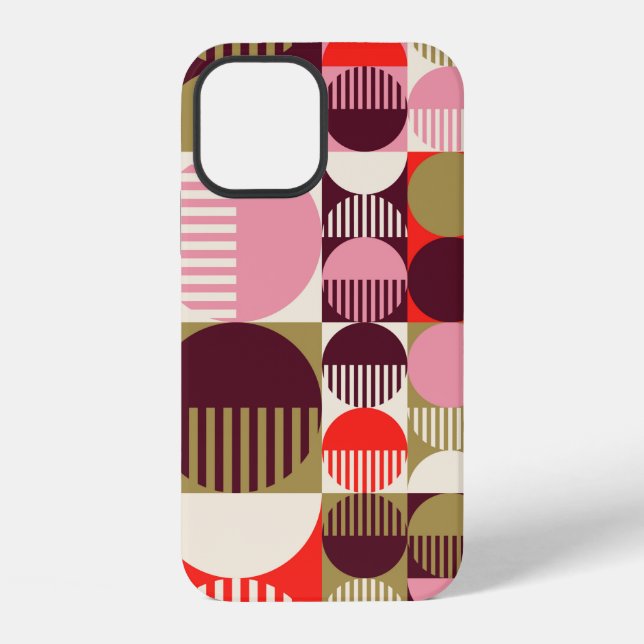 Modern vintage abstract seamless geometric pattern iPhone case (Back)