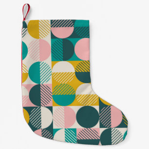 Modern vintage abstract seamless geometric pattern small christmas stocking