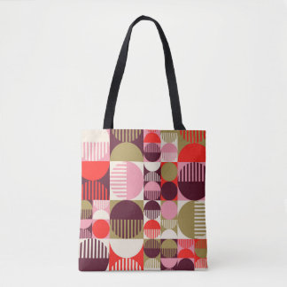 Modern vintage abstract seamless geometric pattern tote bag
