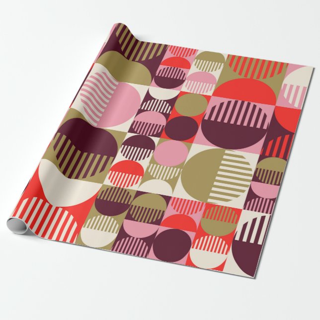 Modern vintage abstract seamless geometric pattern wrapping paper (Unrolled)