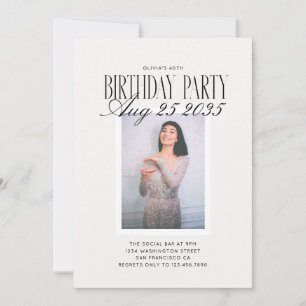 Modern Vintage Any Age Birthday Party Invitation