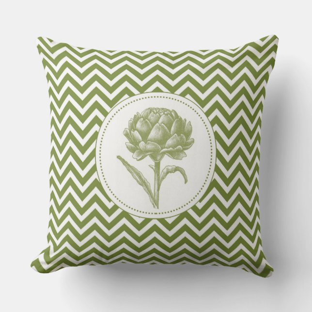 modern vintage artichoke cushion (Front)