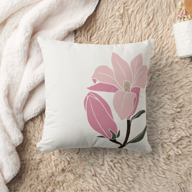 Modern Vintage Asian Botanical Cushion (Blanket)