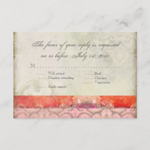 Modern Vintage Baroque Swirls Wedding Dreams, RSVP Card