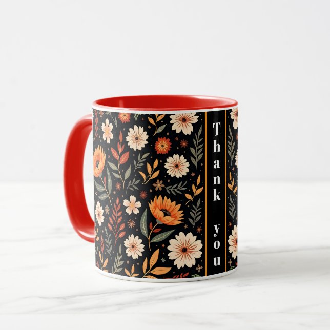 Modern Vintage Beautiful Floral Collection Mug (Front Left)