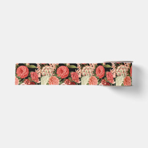 modern vintage botanical pink flowers grosgrain ribbon