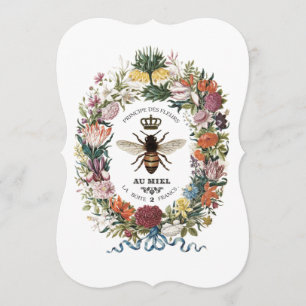 MODERN VINTAGE BOTANICAL QUEEN BEE INVITATION
