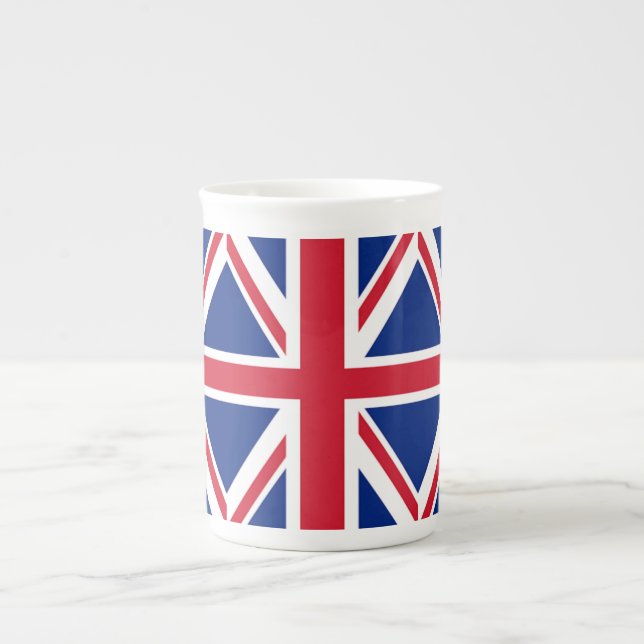 modern vintage  british flag union jack bone china mug (Front)