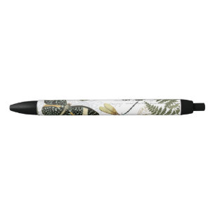 modern vintage butterflies and dragonflies black ink pen