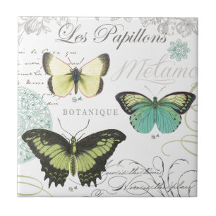 modern vintage butterflies tile