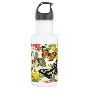 modern vintage butterfly garden 532 ml water bottle