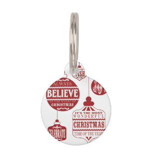 modern vintage Christmas ornaments Pet Tag