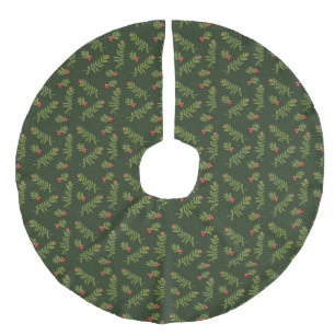 modern vintage christmas woodland owl faux linen tree skirt