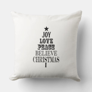 modern vintage christmas word tree cushion