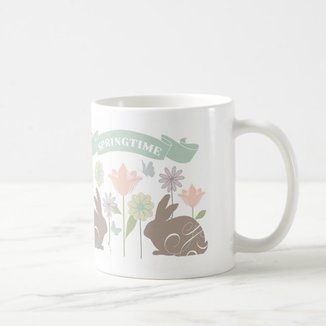 Modern vintage Easter bunny Coffee Mug (Right)