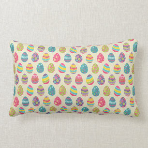 Modern Vintage Easter Eggs Decoration Pattern Lumbar Cushion