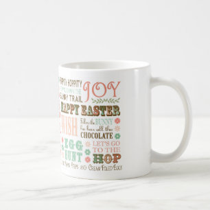 Modern Vintage Easter typography word collage Coffee Mug