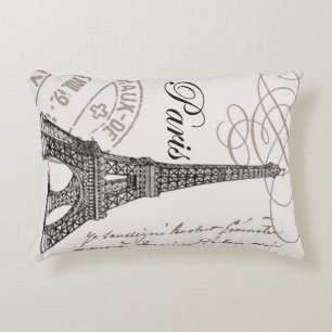 modern vintage Eiffel Tower Decorative Cushion